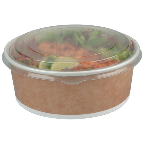 Kraft Multi-Food Bowl 1300ml with Anti-Mist rPET Lid x 150