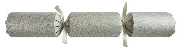 12" Snowflake Sparkle Silver W/B Mixed Box Cracker x 50