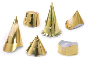 Gold Foil Party Hats Jubilee Adult Size x 72