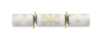 10" Snowflake Supreme Gold/White Mixed Box Cracker Xmas Quiz x 100
