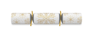 10" Snowflake Supreme Gold/White Mixed Box Cracker Xmas Quiz x 100