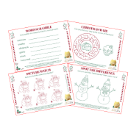 9" Festive Joy White Mixed Box Cracker Festive Fun Puzzles x 100