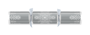 14" Winter Crystal Silver/White Foil Mixed Box Cracker x 25