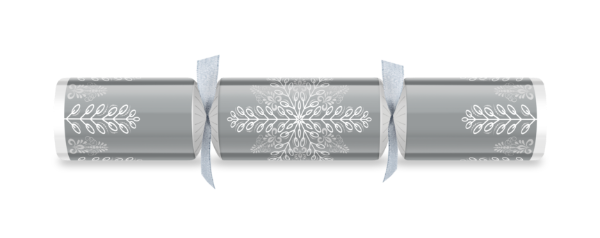 14" Winter Crystal Silver/White Foil Mixed Box Cracker x 25