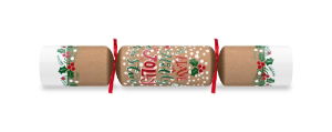 10" Holly Jolly Kraft Tct Mixed Box Cracker Xmas Quiz x 100