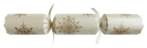 12" Snowflake Sparkle Gold W/B Mixed Box Cracker x 50
