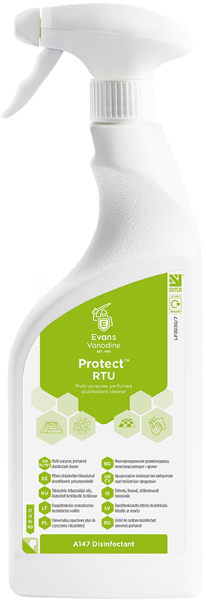 Evans Protect RTU Perfumed Disinfectant Cleaner 6x750ml