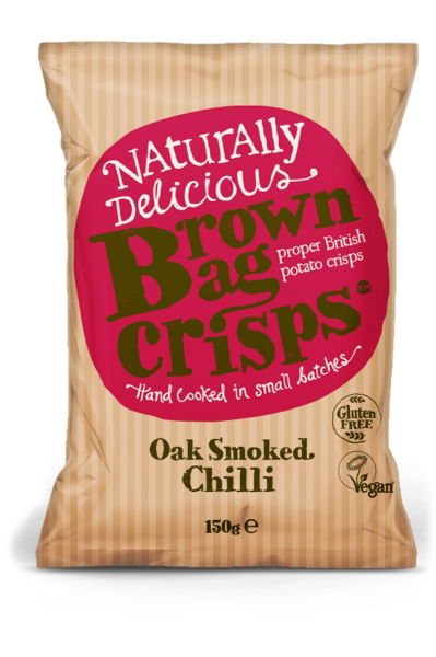 Brown Bag Crisps Oak Smoked Chilli *Share* 10x150g