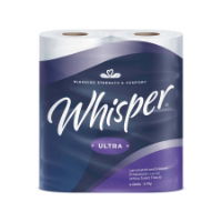 Whisper Ultra Luxury Quilted 3ply Toilet Roll (10x4)