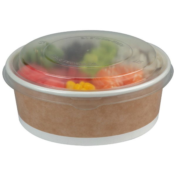 Kraft Multi-Food Bowl 550ml with Anti-Mist rPET Lid x 250