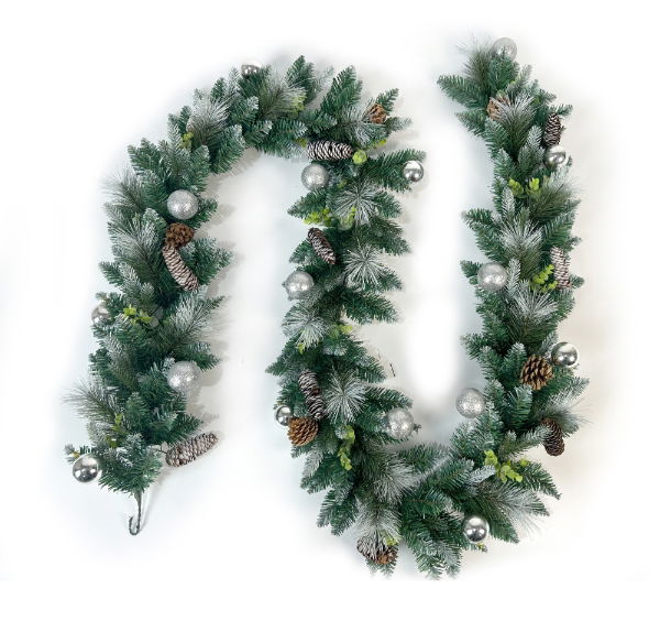 Silver Bauble Pine Garland - 2.7M (Each)