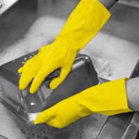 Yellow Rubber Gloves Large (Pair)