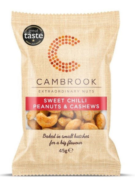 Cambrook Baked Sweet Chilli Peanuts & Cashews 24x45g