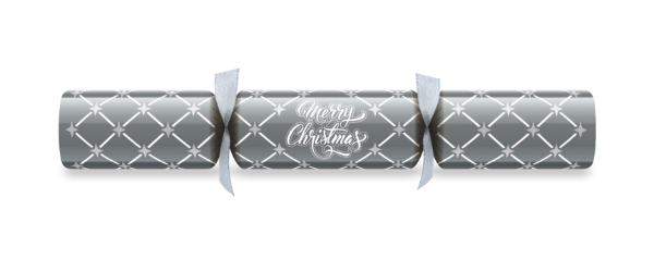 12" Silver Christmas Diamond Foil Board Cracker x 50