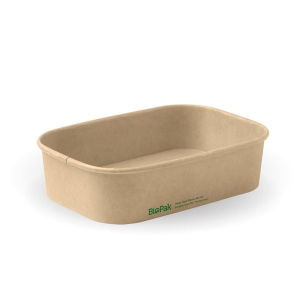 Rectangular PLA Kraft Deli Bowl 500ml x 300