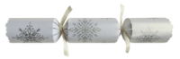 12" Snowflake Sparkle Silver W/B Mixed Box Cracker x 50