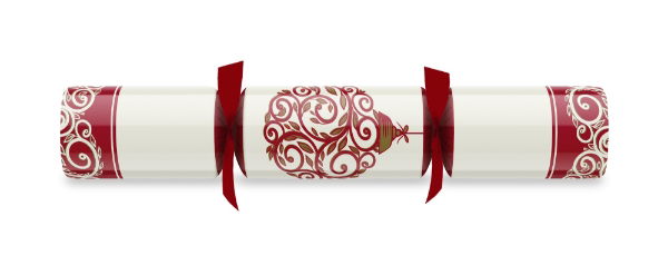 14" Crimson Bauble Bordeaux/Cream Cracker x 25