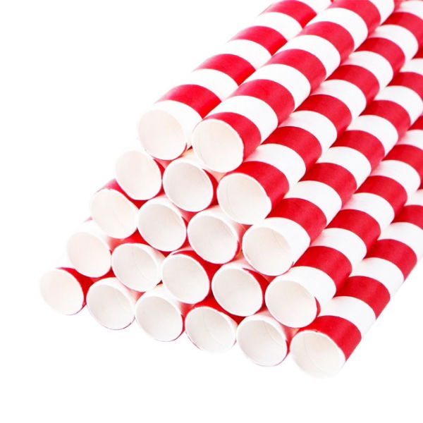 Bubble Tea Straws Striped 8" 12mm Bore x 200