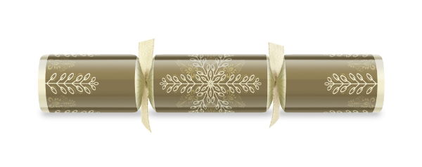 14" Winter Crystal Gold/Cream Foil Mixed Box Cracker x 25