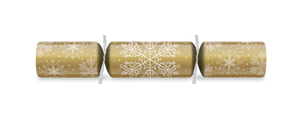 10" Snowflake Supreme Gold/White Mixed Box Cracker Xmas Quiz x 100