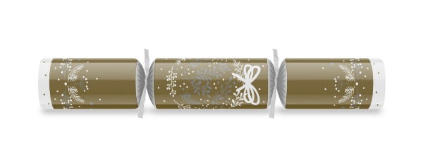 12" Traditional Christmas Gold/White Mixed Box Cracker Xmas Quiz x 50