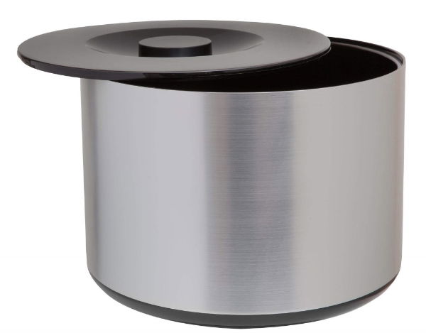 3495-Plastic-Ice-Bucket-Brushed-Aluminium-Effect-LID-ASKEW