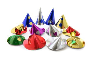 Multi Coloured Gala Party Hats Mid Size  x 72