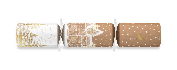 12" Festive Village Kraft Tct Cracker x 50