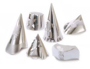 Silver Foil Party Hats  Jubilee Adult Size x 72