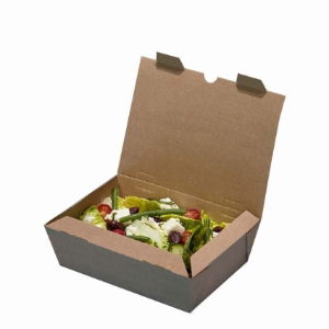 Large Kraft Bioflute Mealbox Hinged 8x6" x 210