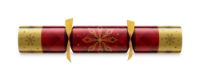 12" Rhombus Duni Bordeaux/Gold W/B Mixed Box Cracker Tree Hanger x 50