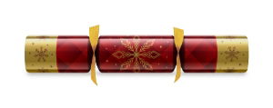 12" Rhombus Duni Bordeaux/Gold W/B Mixed Box Cracker Tree Hanger x 50