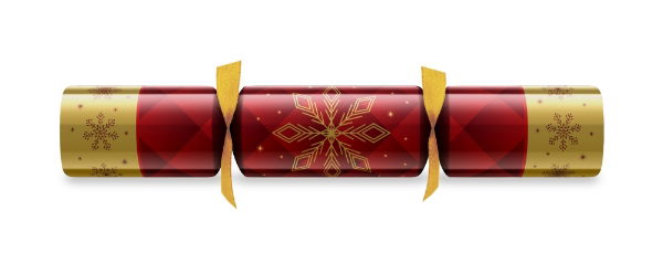 12" Rhombus Duni Bordeaux/Gold W/B Mixed Box Cracker Tree Hanger x 50
