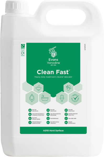 Evans Clean Fast Heavy Duty Washroom Cleaner/Descaler 2x5L