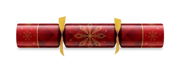 12" Rhombus Duni Bordeaux/Gold W/B Mixed Box Cracker Tree Hanger x 50